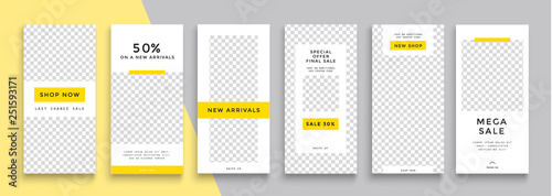 Trendy Commercial editable Instagram Stories template. Design for sale social media.