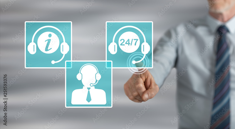 Man touching online information concept Man touching online information concept