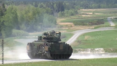 Bradley fighting vehicle firing main gun 5