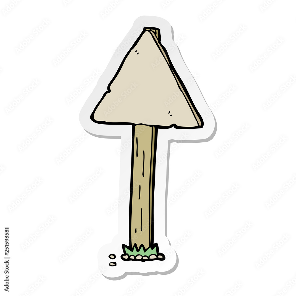 sticker of a cartoon sign post sticker of a cartoon sign post