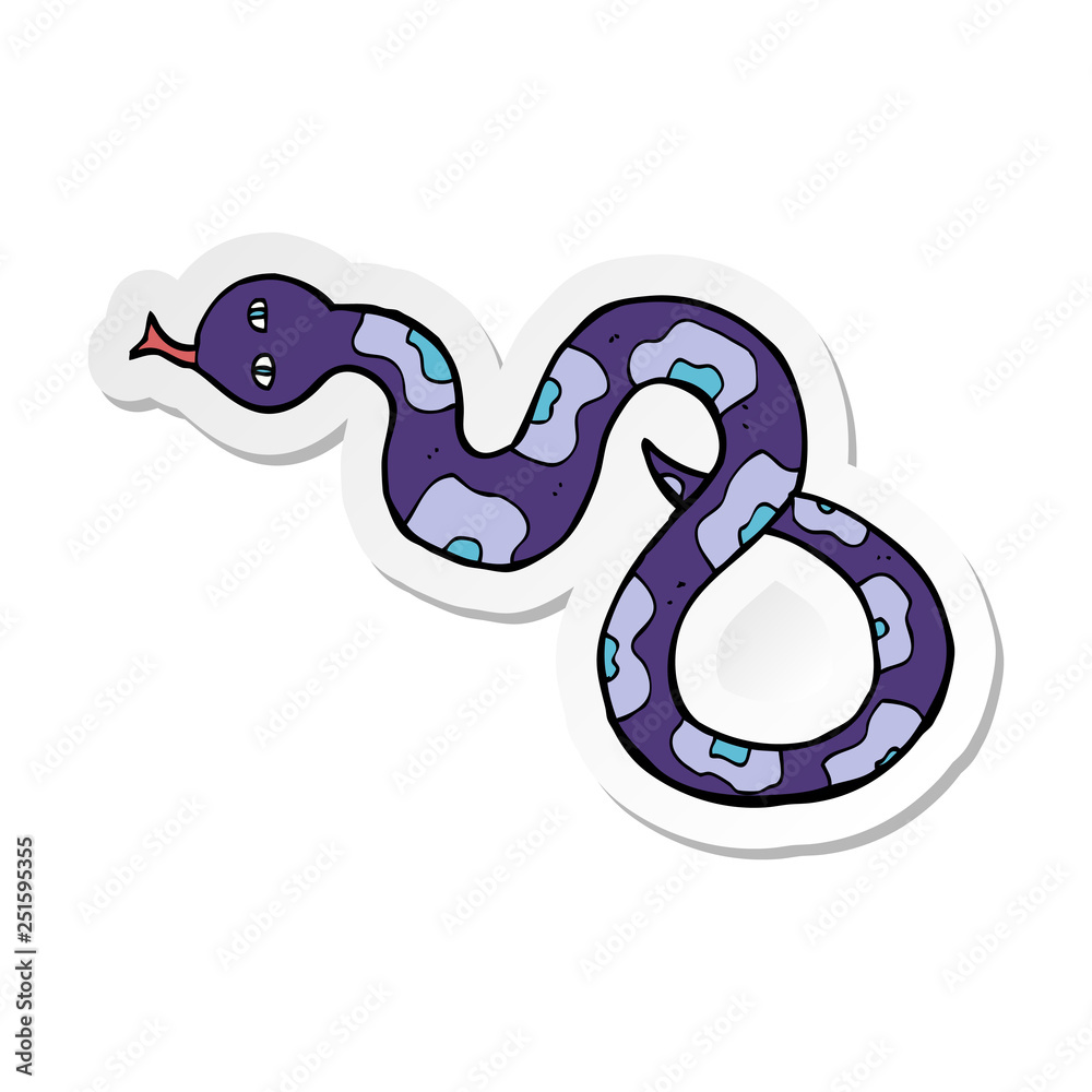 sticker of a cartoon snake