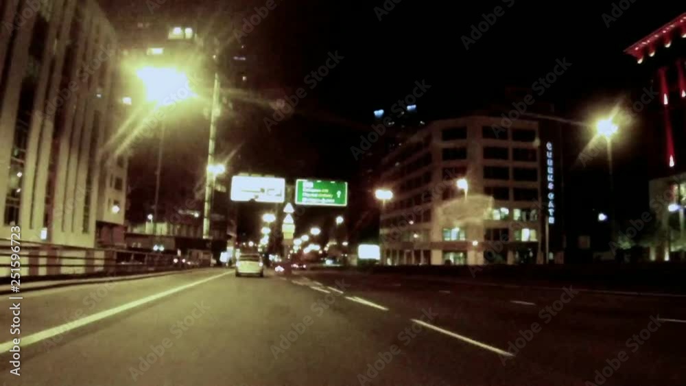 POV driving through Queensway tunnels in Birmingham
