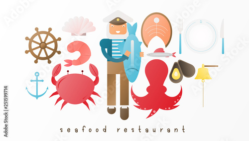 Seafood Restaurant Icon Set