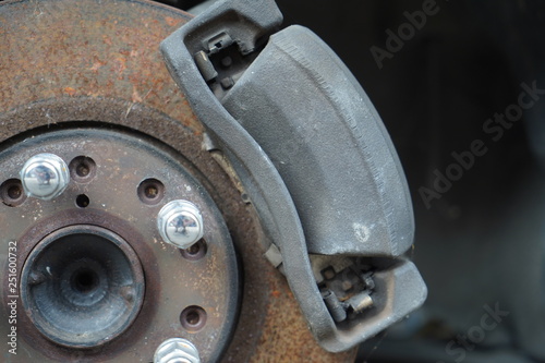 Car's disc brake detail