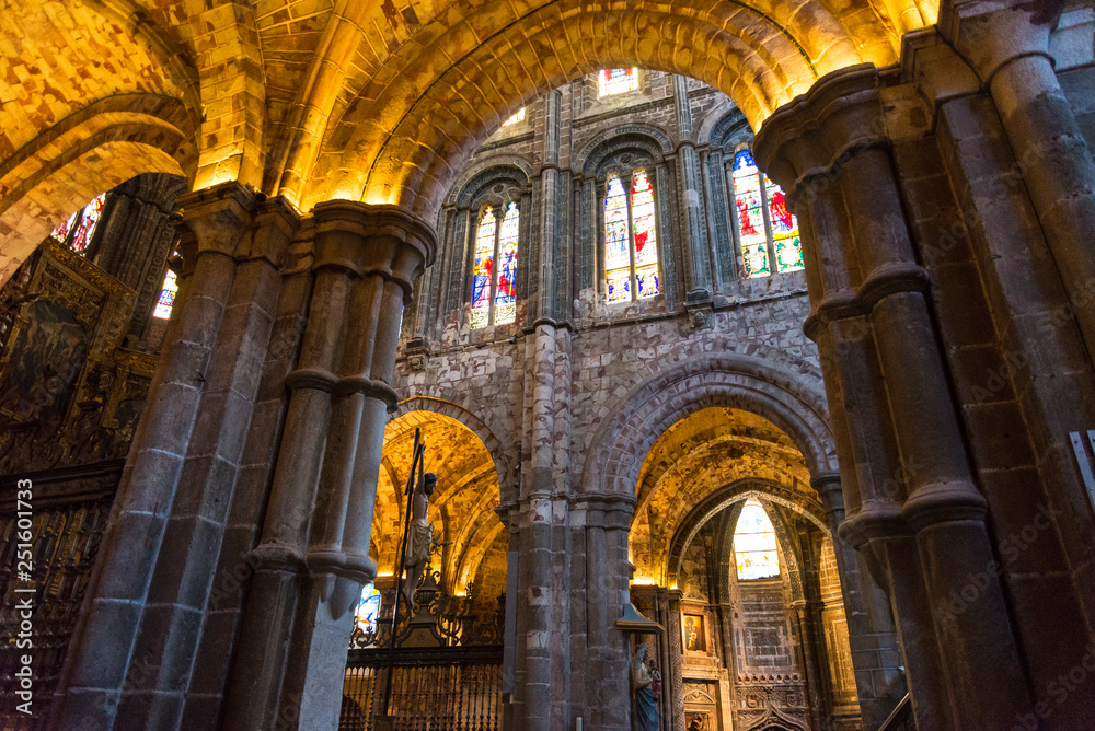 Ambulatory of Cathedral of Avila, Romanesque and Gothic church, Avila, Castilla y Leon, Spain