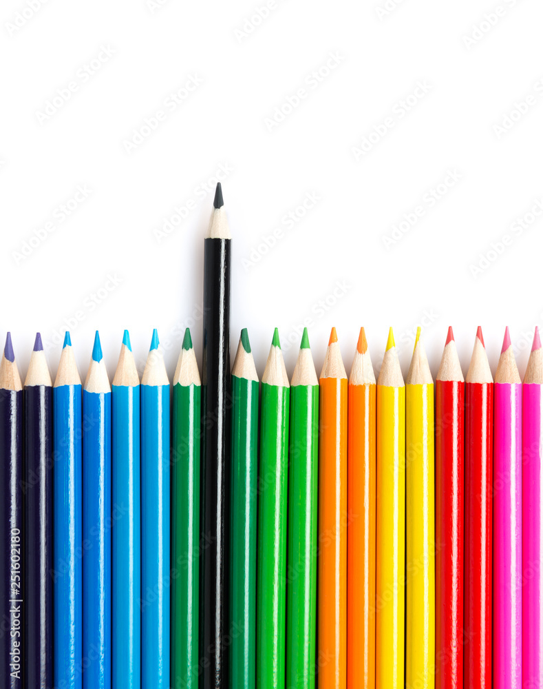 Fototapeta premium coloring pencils on a white background