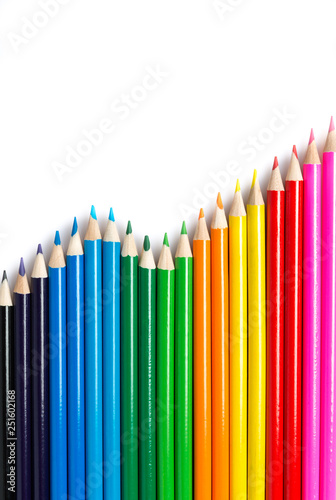 coloring pencils on a white background