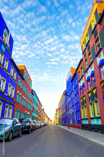 Colorful facades of  houses  photo