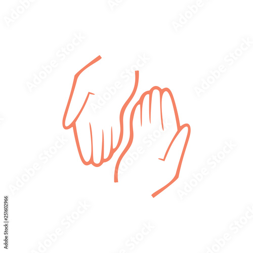 Wallpaper Mural holding helping hand simple symbol vector Torontodigital.ca