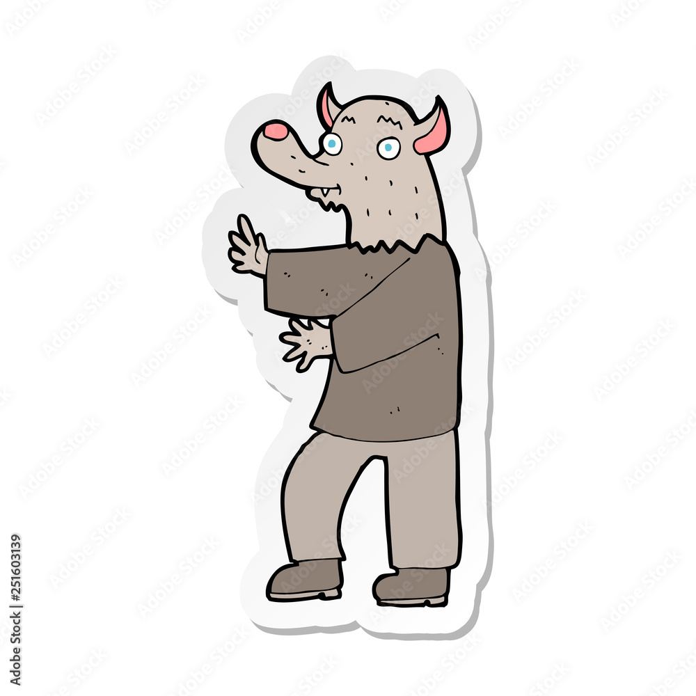 Fototapeta premium sticker of a cartoon werewolf