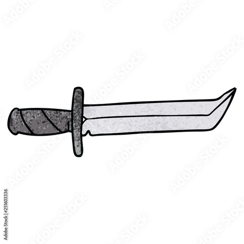 textured cartoon doodle of a short dagger