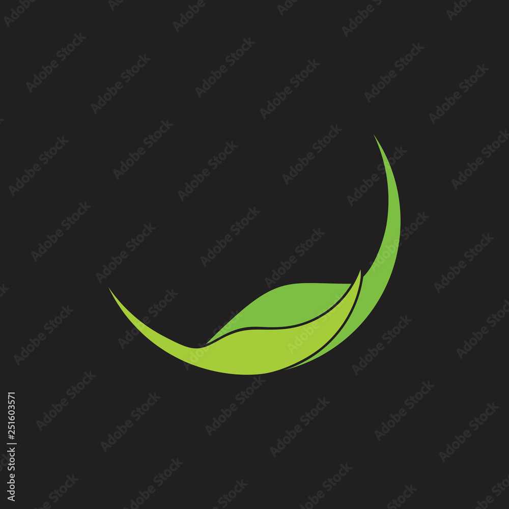 linked green leaf global abstract natural logo vector linked green leaf global abstract natural logo vector