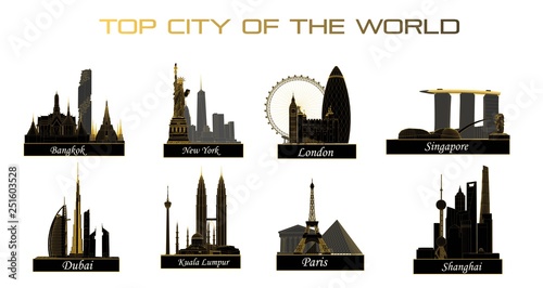 Photography Top cities in the world such as Bangkok, New York, Paris, Kuala Lumpur, Shanghai