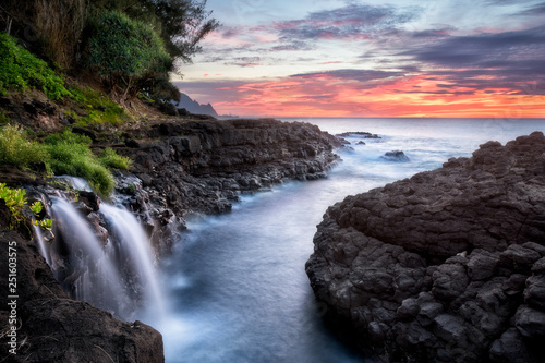 Northshore Waterfall, Kauai, Hawaii