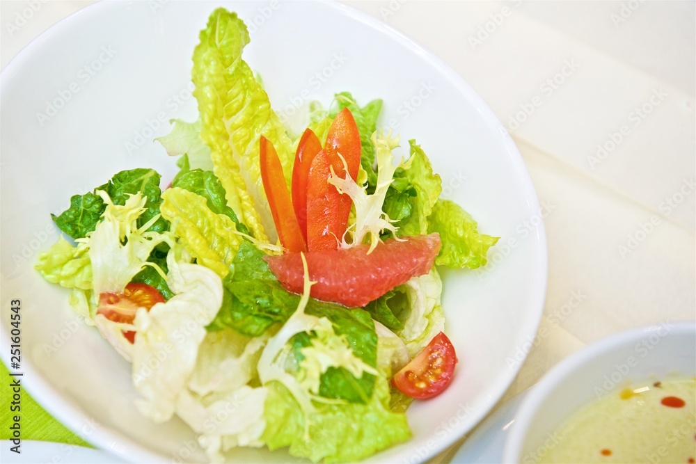 fresh delicious salad with croutons fresh delicious salad with croutons