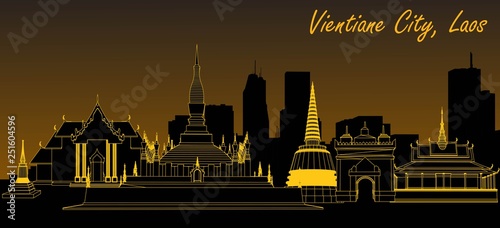 Vector structure of Vientiane city, Laos