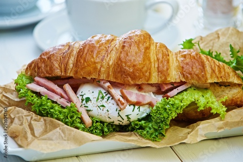 morning delicious ham sandwich