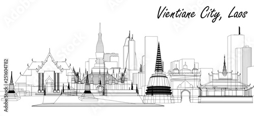 Vector structure of Vientiane city, Laos