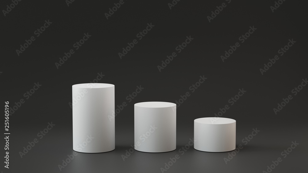 Empty steps cylinder on black background. 3D rendering. Empty steps cylinder on black background. 3D rendering.