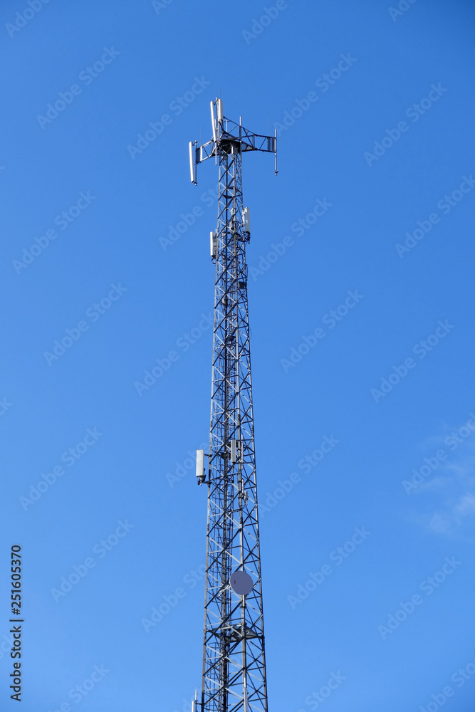 blue sky and phone base station,