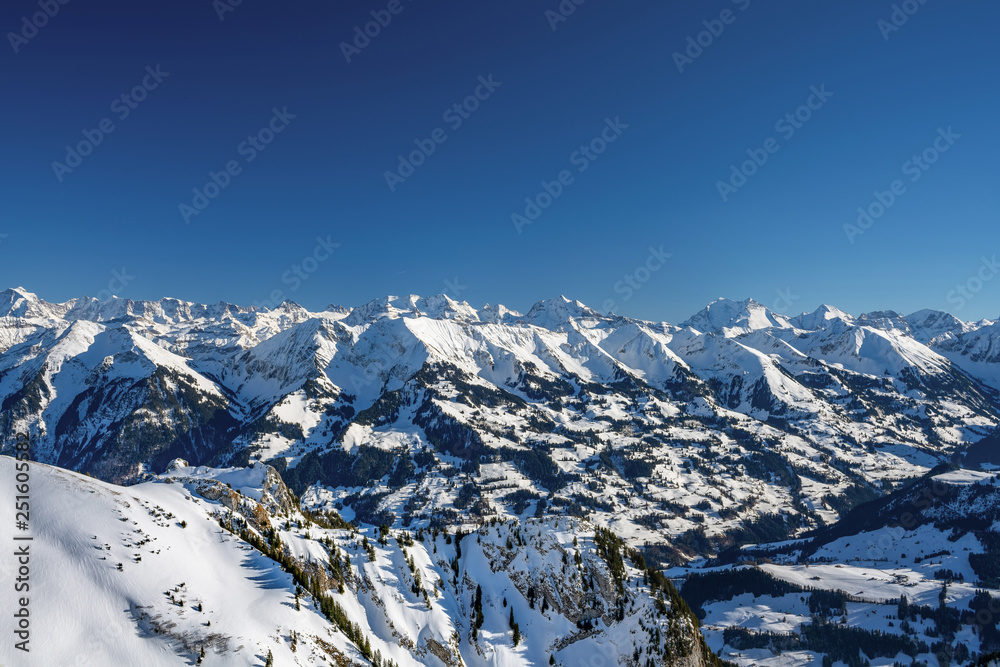 Panorama from the observation platform of the Stockhorn mountain