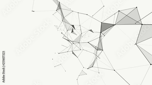 Technology. Abstract Animation. Background. Black and white plexus.