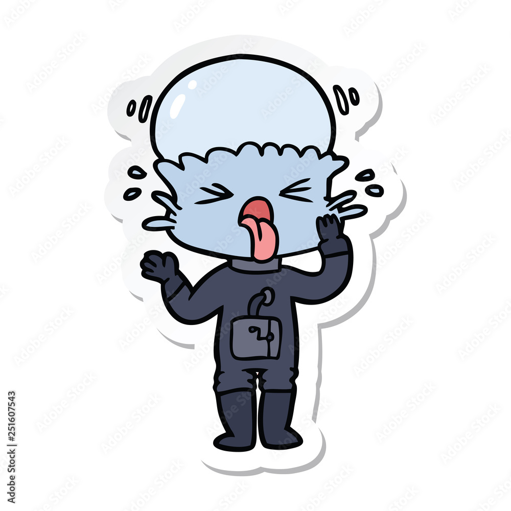 sticker of a weird cartoon alien sticker of a weird cartoon alien