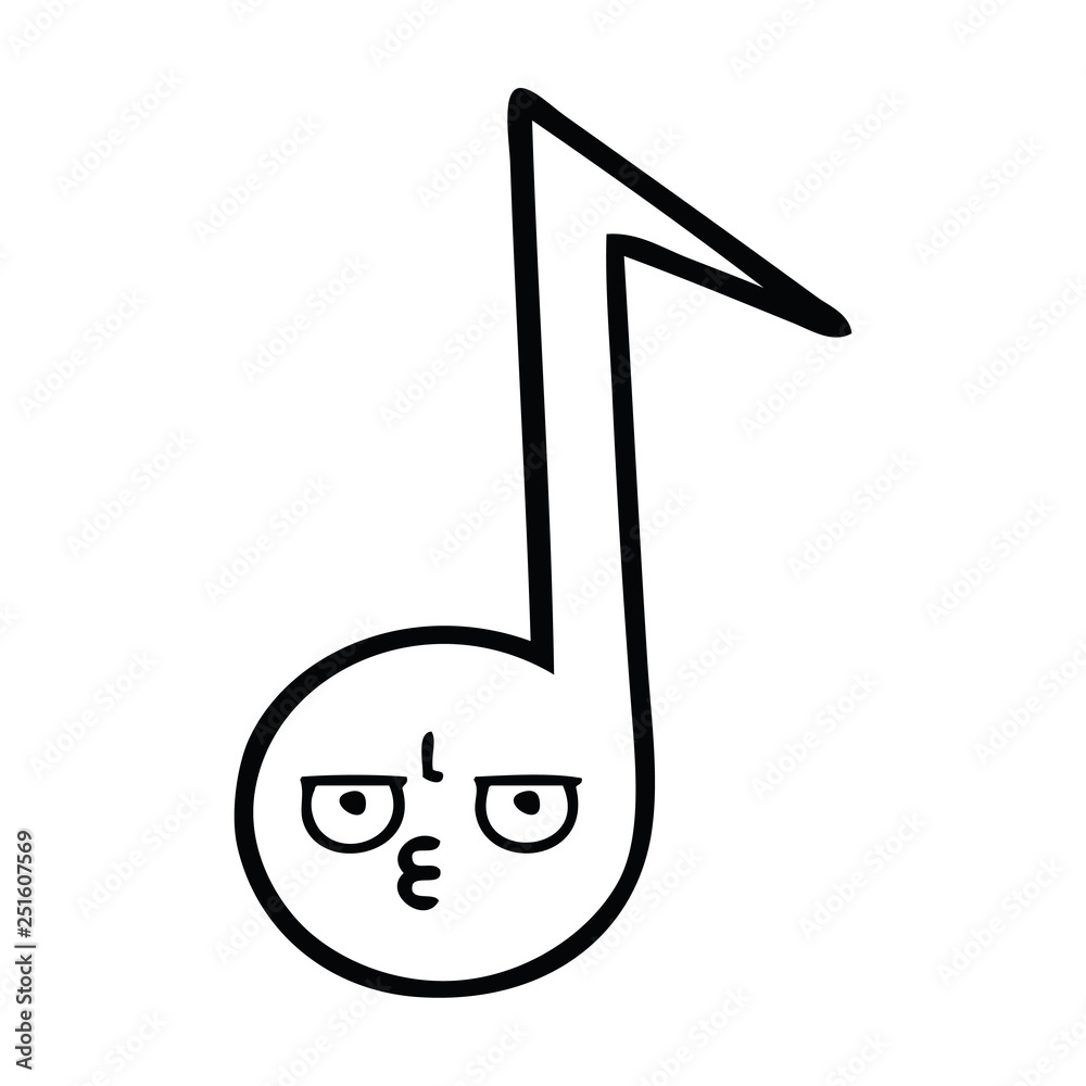 line drawing cartoon musical note