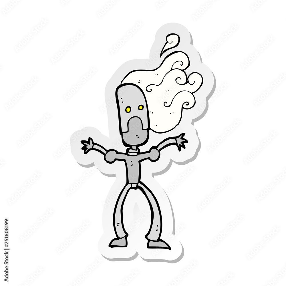 Fototapeta premium sticker of a cartoon robot