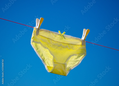 Pretty Yellow Panties drying on the washing line.