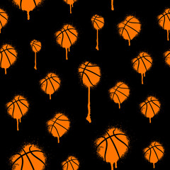 Handdoek met foto Graffiti patronen Basketbal graffiti inktspatten sportpatroon  © SportArtGame