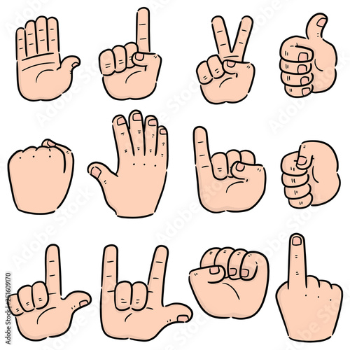 vector set of cartoon hand