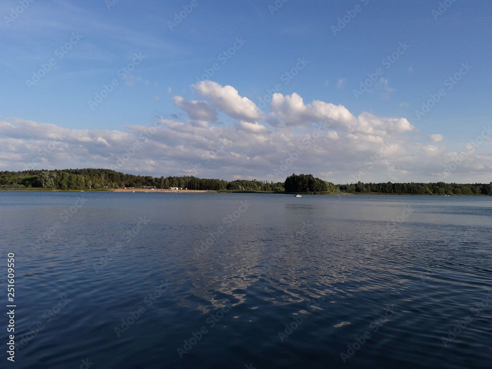 landscape with lake and clouds landscape with lake and clouds