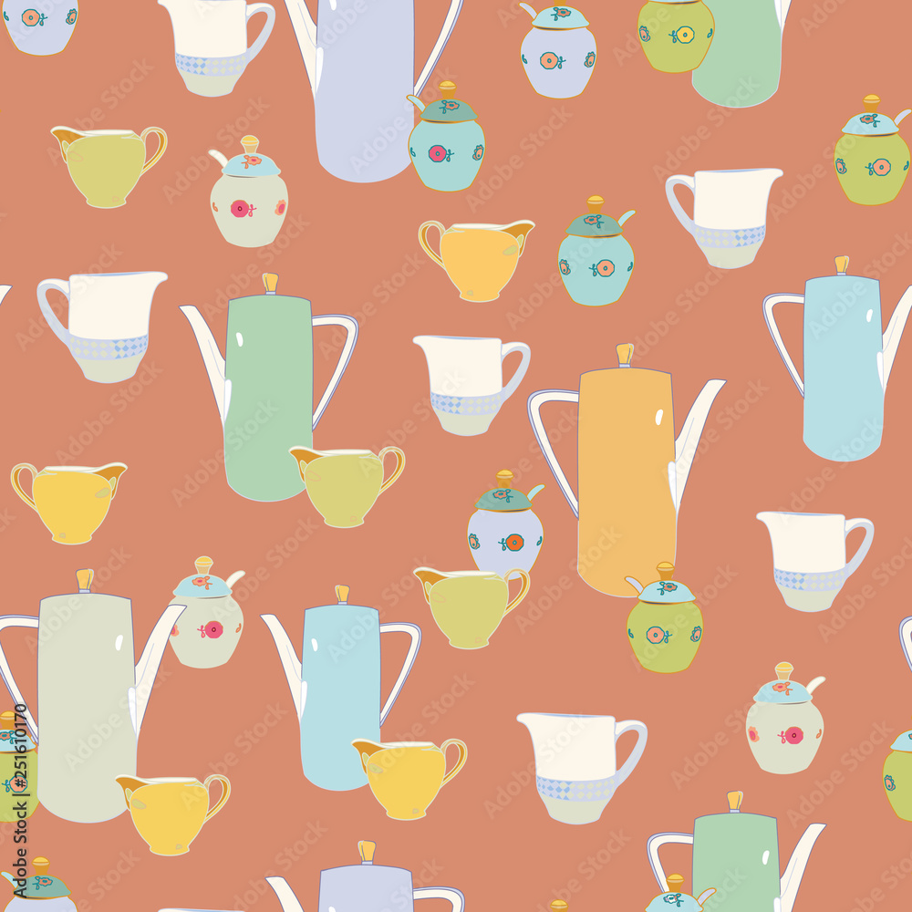 Beige pattern with porcelain.