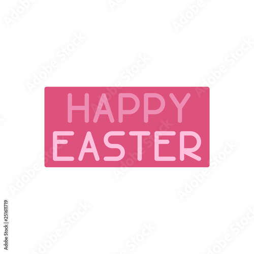Happy easter text flat icon, vector sign, colorful pictogram isolated on white. HAPPY EASTER lettering symbol, logo illustration. Flat style design