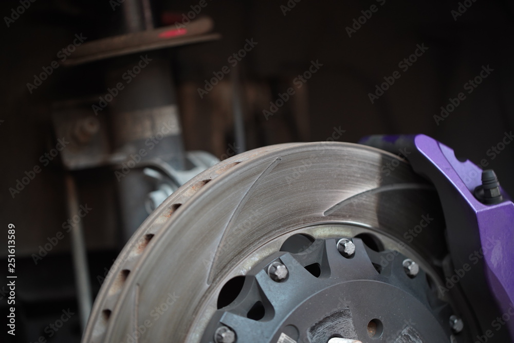 Car's disc brake detail Car's disc brake detail