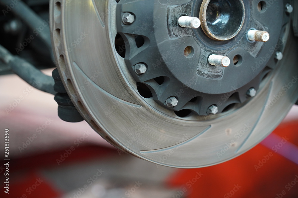 Car's disc brake detail Car's disc brake detail