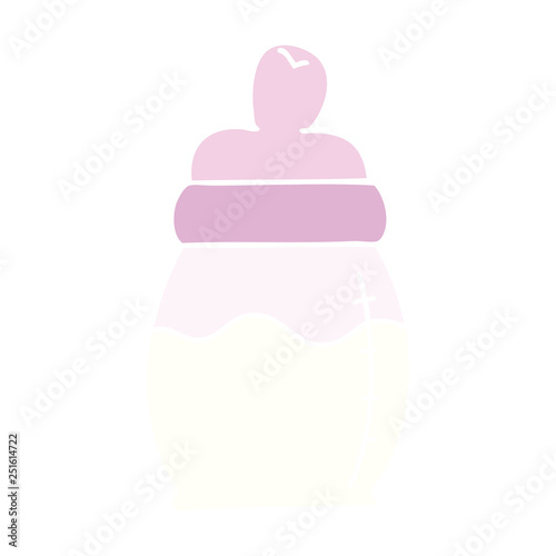 quirky hand drawn cartoon baby milk bottle