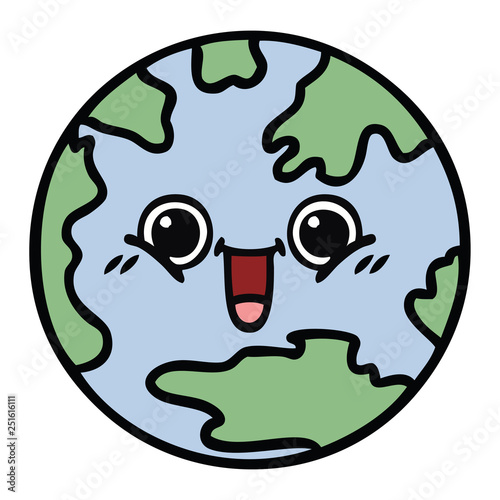 cute cartoon planet earth