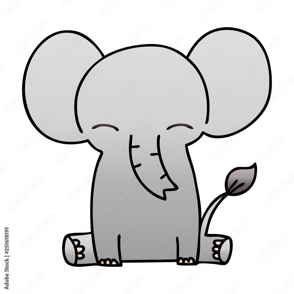 quirky gradient shaded cartoon elephant quirky gradient shaded cartoon elephant