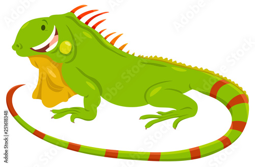 cartoon green iguana animal character