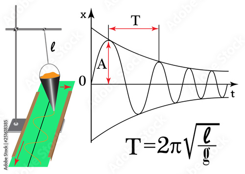 A physical experiment on the study of mechanical oscillations with the use of a pendulum, the construction of a graph of damped oscillations.