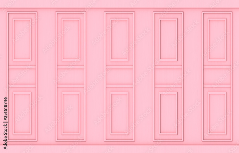 3d rendering. luxury sweet soft pink classical pattern wood wall background 3d rendering. luxury sweet soft pink classical pattern wood wall background