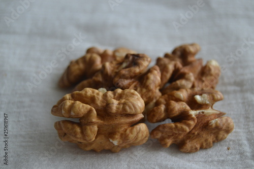 walnuts on a white background