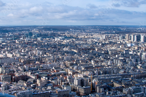 Paris in winter general view of 15th arrondissement from above  © Guy
