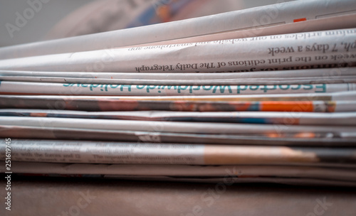 Pile of Newspapers from the United Kingdom