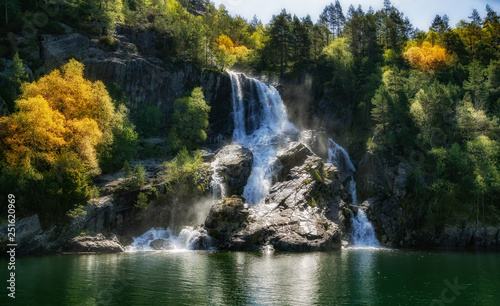 Waterfall in the Lysefjord  near Stavanger  southern Norway
