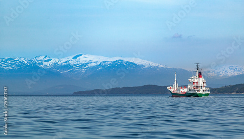 cargo ship in the fairway o...