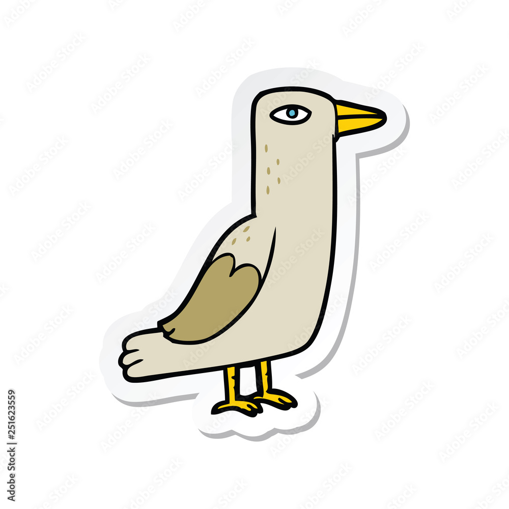 sticker of a cartoon bird sticker of a cartoon bird