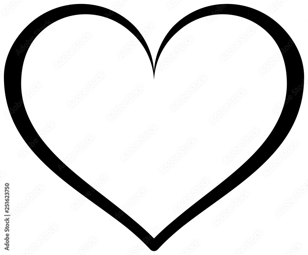 Simple heart outline icon. Vector love symbol.